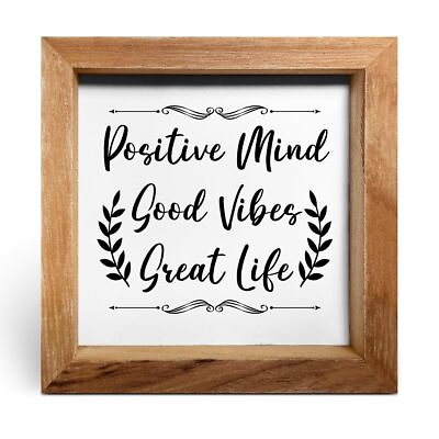 #ad Inspirational Quotes Rustic Wooden Framed Sign Motivational Farmhouse Decor E... $18.96