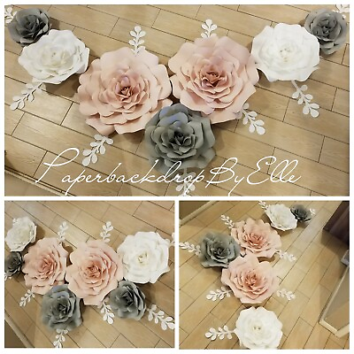 #ad 7 set Paper flowers Wall Decor BEAUTIFUL BACKDROP♡♡ $70.00