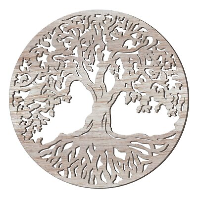 #ad Tree of Life Wooden Wall Art Decor 12 x 12 Inch White $12.41