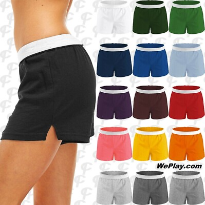 #ad Soffe Womens Cheerleading Dance Gym Cheer Shorts 15 Colors XS 3XL w Free Ship $12.99