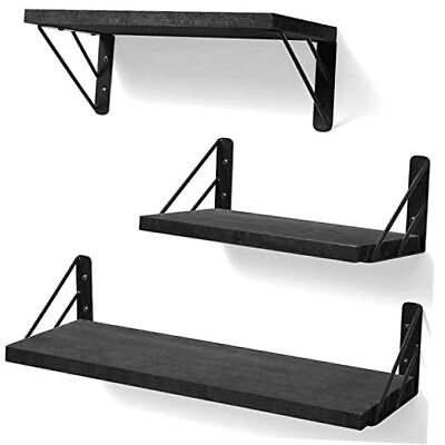 #ad #ad Wall Shelves for Bedroom Decor Floating Shelves for Wall Storage Wall Black $30.74
