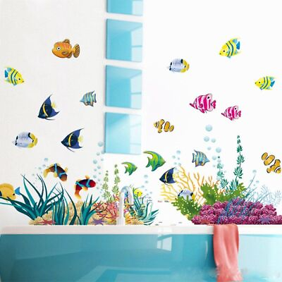 #ad Nursery Room Wall Sticker Removable Art Kids 3D Poster Bathroom Cartoon Undersea $11.99