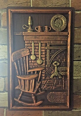 #ad Vnt Old Country Rustic Living Room Scene Wall Art by MILLER STUDIO INC 1965 Rare $35.00
