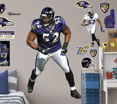 #ad RAY LEWIS 3#x27;11quot; x 6#x27;4quot; Ravens HOF REAL BIG Life size FATHEAD Extra Decals $65.00