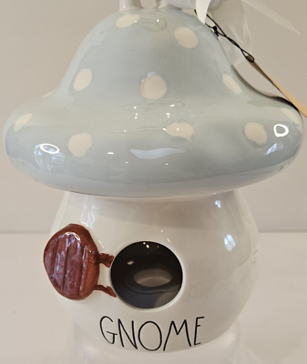 #ad Rae Dunn Gnome Ceramic Mushroom Birdhouse Decor Fairy Garden NEW $17.99