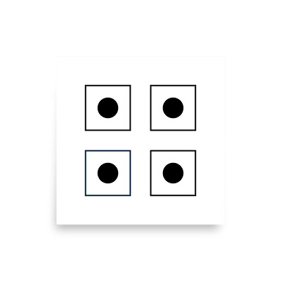 #ad Geometric Art Print: 4 Squares with Central Circles Modern Home Decor $33.99
