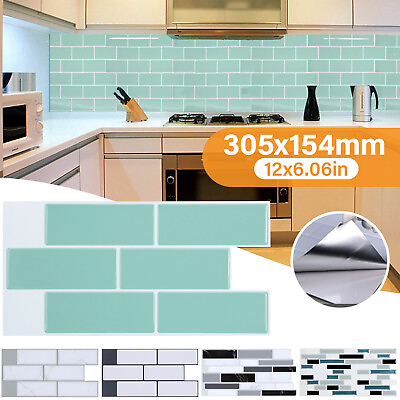 #ad 1 50pcs Mosaic Self Adhesive Tile Wall Stickers Bathroom Kitchen Home Decor $7.31