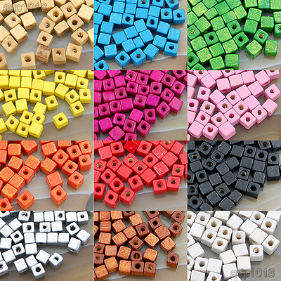 #ad #ad 200pcs Cube Wood Spacer Loose Wooden Craft DIY Jewelry Beads 5x5mm $6.99