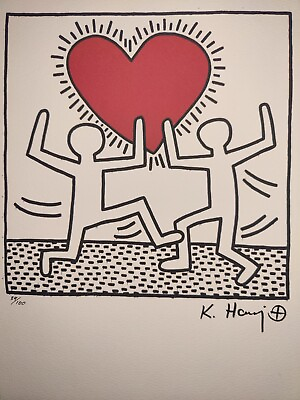 #ad #ad COA Keith haring Painting Print Poster Wall Art Signed amp; Numbered $149.95