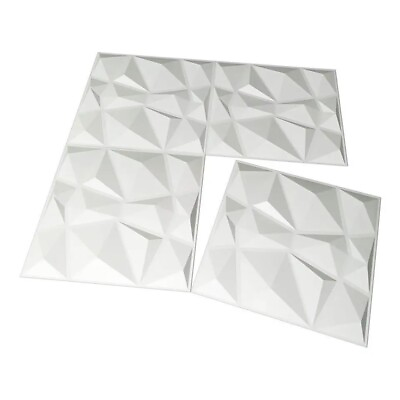 #ad Art3d white 3D PVC Wall Panels in Diamond Design 12quot;x12quot; 33 Pack $40.00