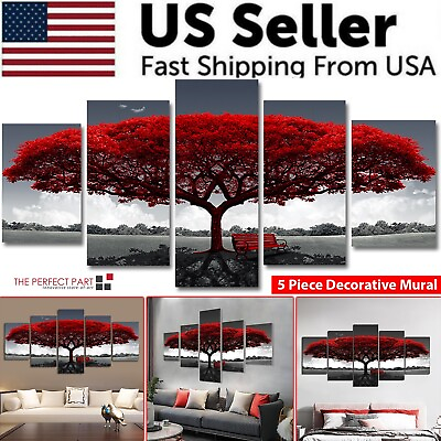 #ad 5Pcs Canvas Print Paintings Landscape Pictures Wall Art Modern Living Room Decor $10.89