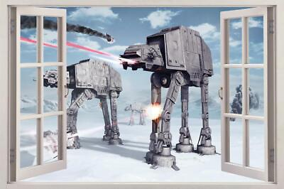 #ad STAR WARS Battle Of Hoth 3D Window View Decal WALL STICKER Art Mural FS $21.74
