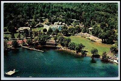 #ad Postcard Air View Silver Bay Association YMCA Summer Home Lake George NY B38 $1.15