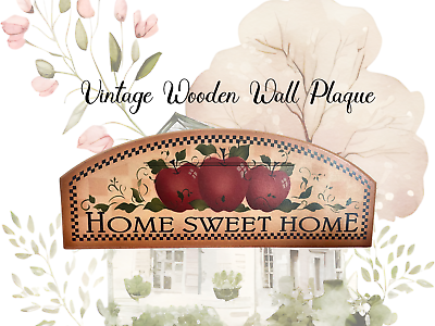 #ad Vintage Rustic Wooden Home Sweet Home Wall Plaque Decor $60.00