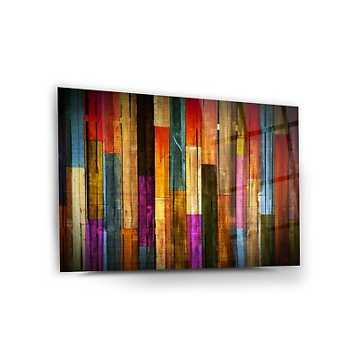 #ad Colorful Woods Glass Wall Art Easy Installation Fade Proof Wall Decor $149.00
