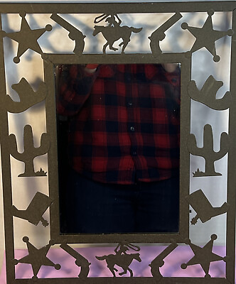 #ad Western Metal Cutout Frame Mirror In Center $24.90