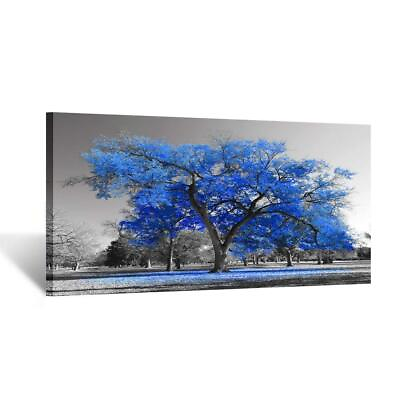 #ad KREATIVE ARTS Canvas Prints Blue Tree Wall Art Painting Contemporary Black an... $82.56