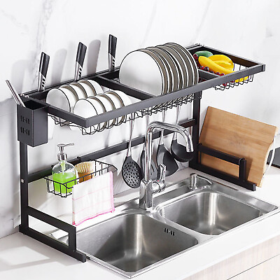 #ad Over The Sink Dish Drying Rack Stainless Steel Kitchen Dish Drainer Kitchen Rack $40.99