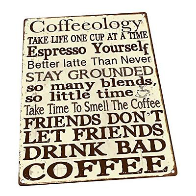 #ad Coffeeology Metal Sign Coffee Lovers Kitchen Decor Cafe Decor $28.52