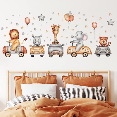 #ad Wall Stickers for Kids Room Boys Girls Bedroom Decals Cartoon Animal Cars Theme $18.61