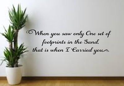 Footprints in the Sand ... Vinyl decal for Family Room Wall Bedroom Living $10.99
