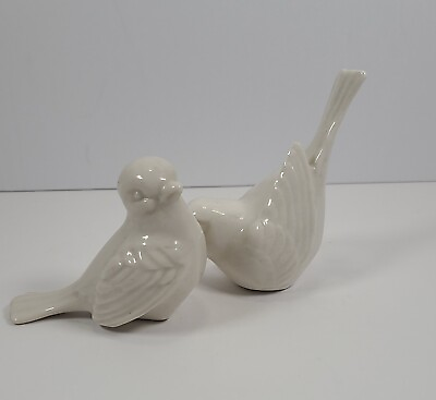 #ad 2 MCM Porcelain Love Birds Figurines 2 inch long Vintage Clearance Sale $12.00