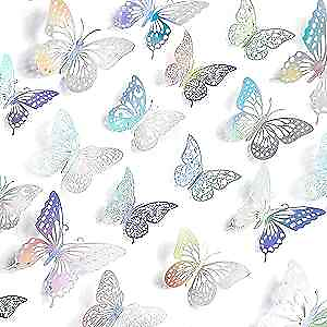 #ad 3D Butterfly Wall Decor 12 Pcs 3 Sizes Butterfly Decorations Removable Wall $7.04