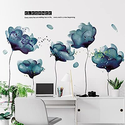 #ad Removable Kids Room Wall Decoration Art Decor DIY Blue Wall Decals Flower $20.23