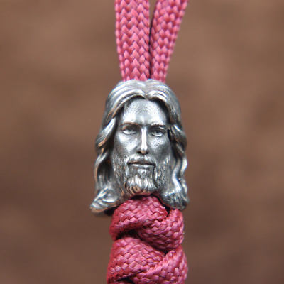 #ad Jesus Savior Head Sculpture Brass Paracord Beads DIY EDC Keychain Outdoor Foldin $7.00