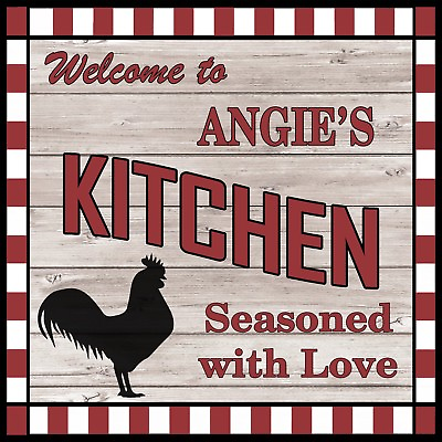 #ad #ad ANGIE#x27;S Kitchen Welcome to Rooster Chic Wall Art Decor 12x12 Metal Sign SS117 $21.95