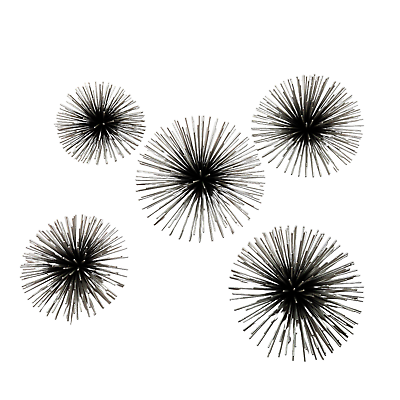 #ad Set of 5 Silver Toned Metal Urchins Starburst Wire Home Decor Wall Hangings $61.99