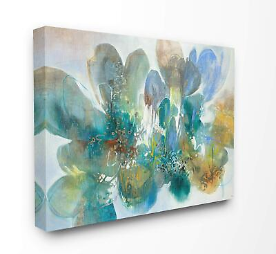 #ad Stupell Industries Blue and Green Bright Painterly Florals Canvas Wall Art 3... $57.27