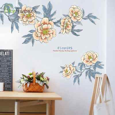 #ad Large Size Romantic Plant Flower Wall Stickers For Living Room Home Decor $9.50