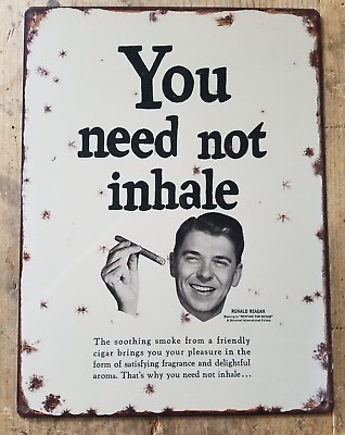 #ad #ad Ronald Reagan Cigar ad Metal Sign Reproduction FREE SHIPPING Vintage Decor $19.99