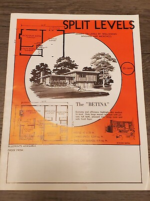 #ad Vintage Mid Century Modern Home Plans Split Level Ranch Catalog $14.95