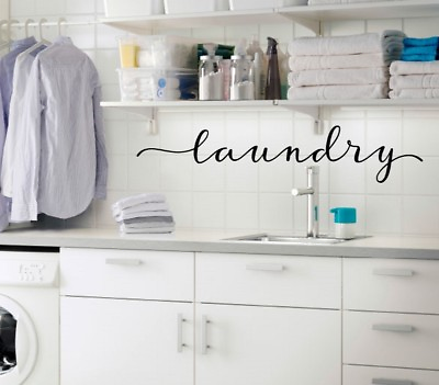 #ad #ad laundry in Script Vinyl Decal Sticker Kitchen Decor Family Laundry Room Decal $6.00