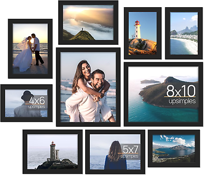 #ad 10 PK Picture Frames Collage Wall Decor Multi Size Gallery Wall Frames Set $32.99
