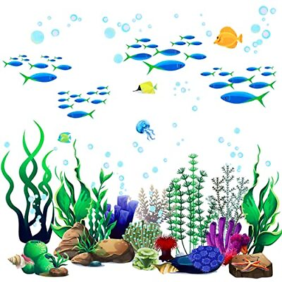 Under The Sea Wall Decals Coral Reef and Seaweed Ocean Wall Decals Stickers $17.98