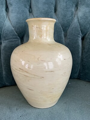 #ad Vintage Flavia Montelupo ITALY Mid Century Modern Vase 8” Tall Pottery Swirl $125.00