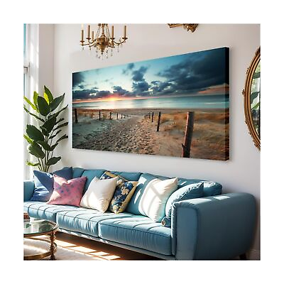 #ad Large Wall Art Beach Sunset Ocean Nature Pictures Long Canvas Artwork Prints ... $181.25