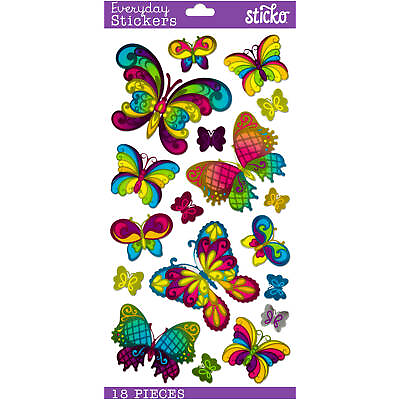Sticko Faux Stain Glass Rainbow Butterfly Stickers DIY Craft Planner Scrapbook $2.95