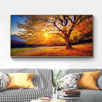 #ad Autumn Landscape Canvas Wall Art Canvas Painting Wall Picture Home Decor Poster $26.31