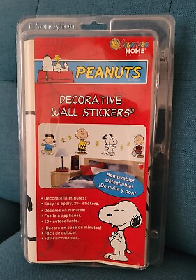 #ad PEANUTS Snoopy Charlie Brown 20 Decorative Wall Stickers New In Package 2005 $19.00