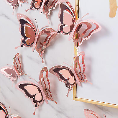 #ad #ad 24pcs 3D Butterfly Wall Stickers Butterfly Wall Decals Room Wall Decoration $7.72