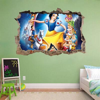 #ad SNOW WHITE Enchanted Smashed Wall Decal Removable Wall Sticker Disney FS $20.86