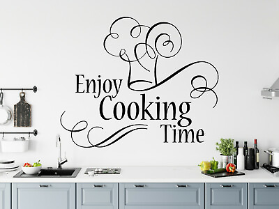 #ad Enjoy Cooking Time Kitchen Vinyl Wall Art Quote Phrase Custom Decal Sticker 017 $18.95