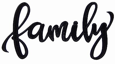 Family Word Art Sign Home Kitchen Decor Wall Hanging Cursive Script Typography $9.99