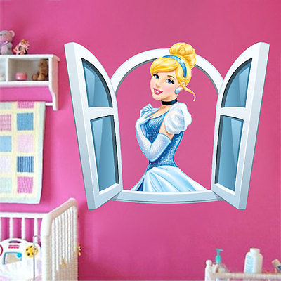 #ad Princess Wall Decal Disney Princesses Fairy Tale Girls Bedroom Wall Mural n96 $82.95