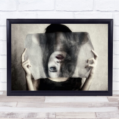 #ad Turn Off Hands Holding Face Paper Print Photograph Photo Wall Art GBP 49.99