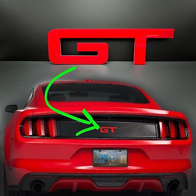 #ad 1pc REAR Red GT emblem fits Mustang Deck lid Trunk Coyote logo $24.90